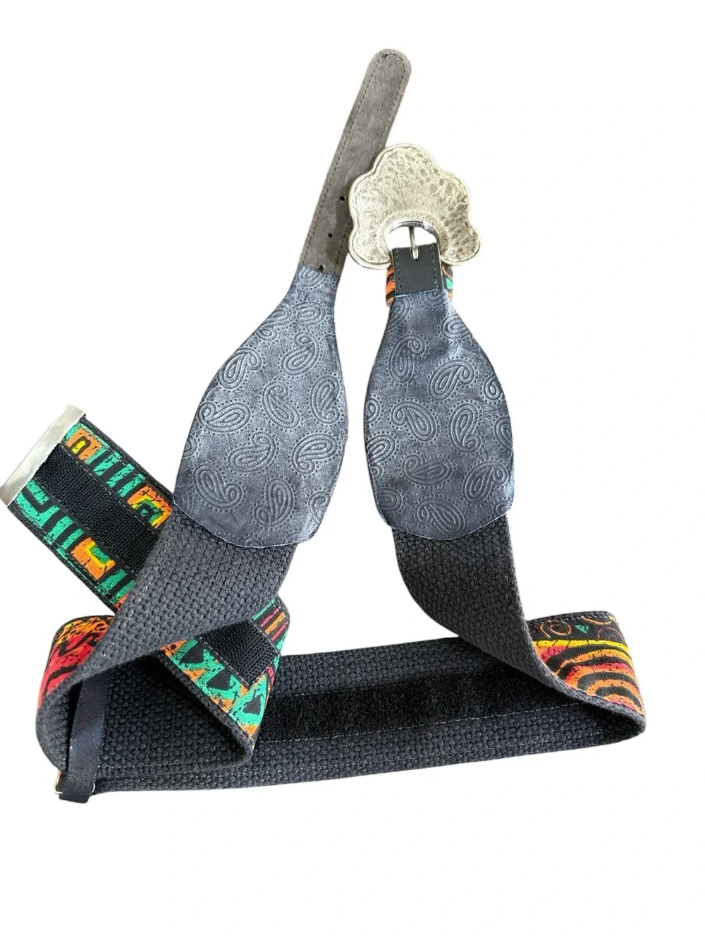 Vintage Geometric Artisan Print Statement Waist Belt OSFM